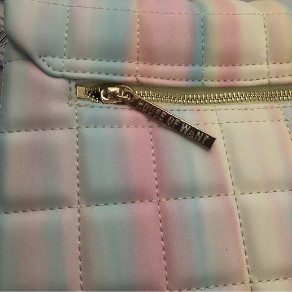 House of Want H.O.W. We Step Up Shoulder Bag in Sunset Stripe Pastel NEW - Picture 5 of 10